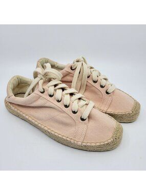 Soludos Espadrille Sneakers Womens Size 6.5 Barbiecore Pink Canvas Shoes